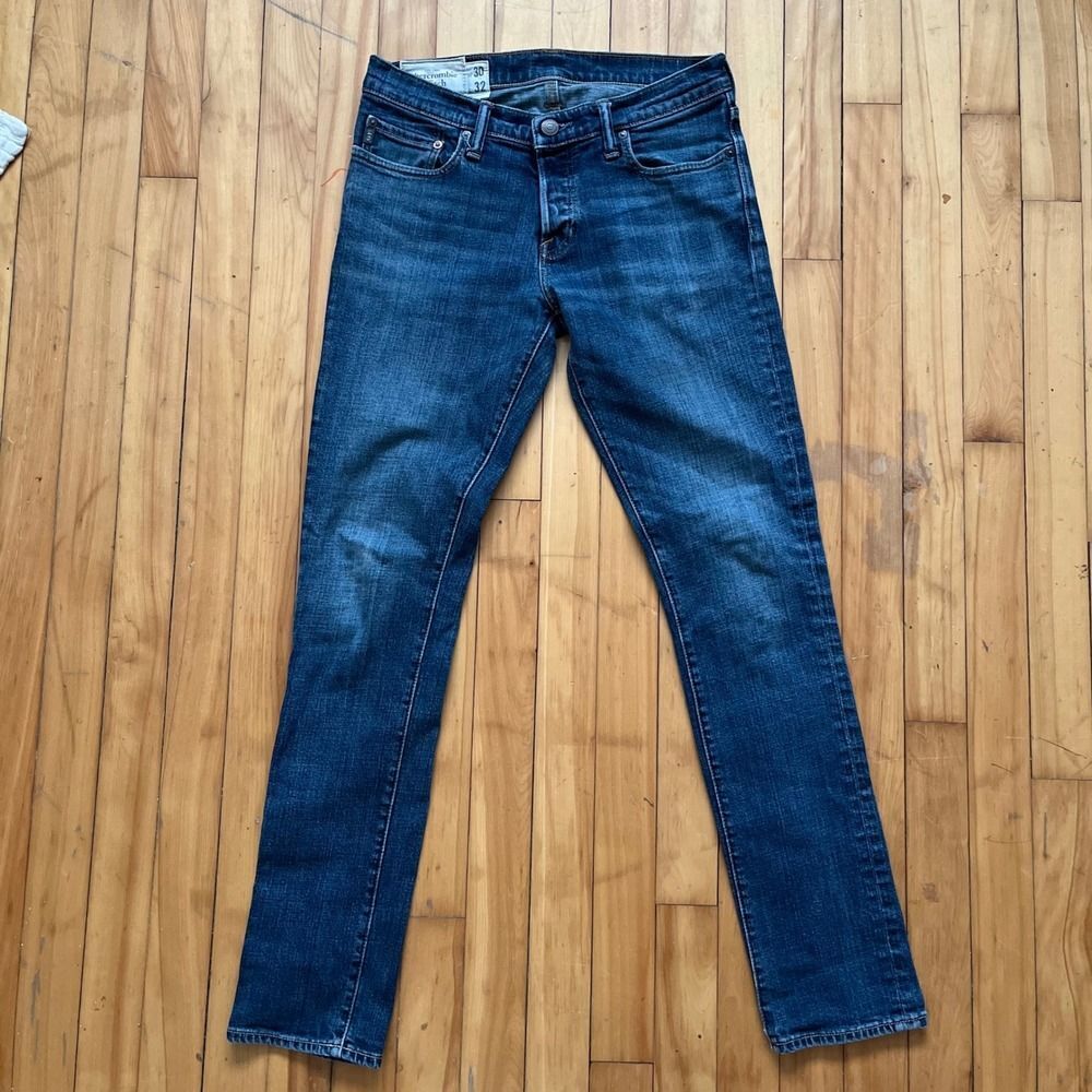 Abercrombie Fitch Mens Super Skinny Dark Wash Jeans Size 30x32